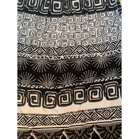 Carole Little Womens Halter Dress Size 8 Black Abstract Maxi Boho - Picture 4 of 7